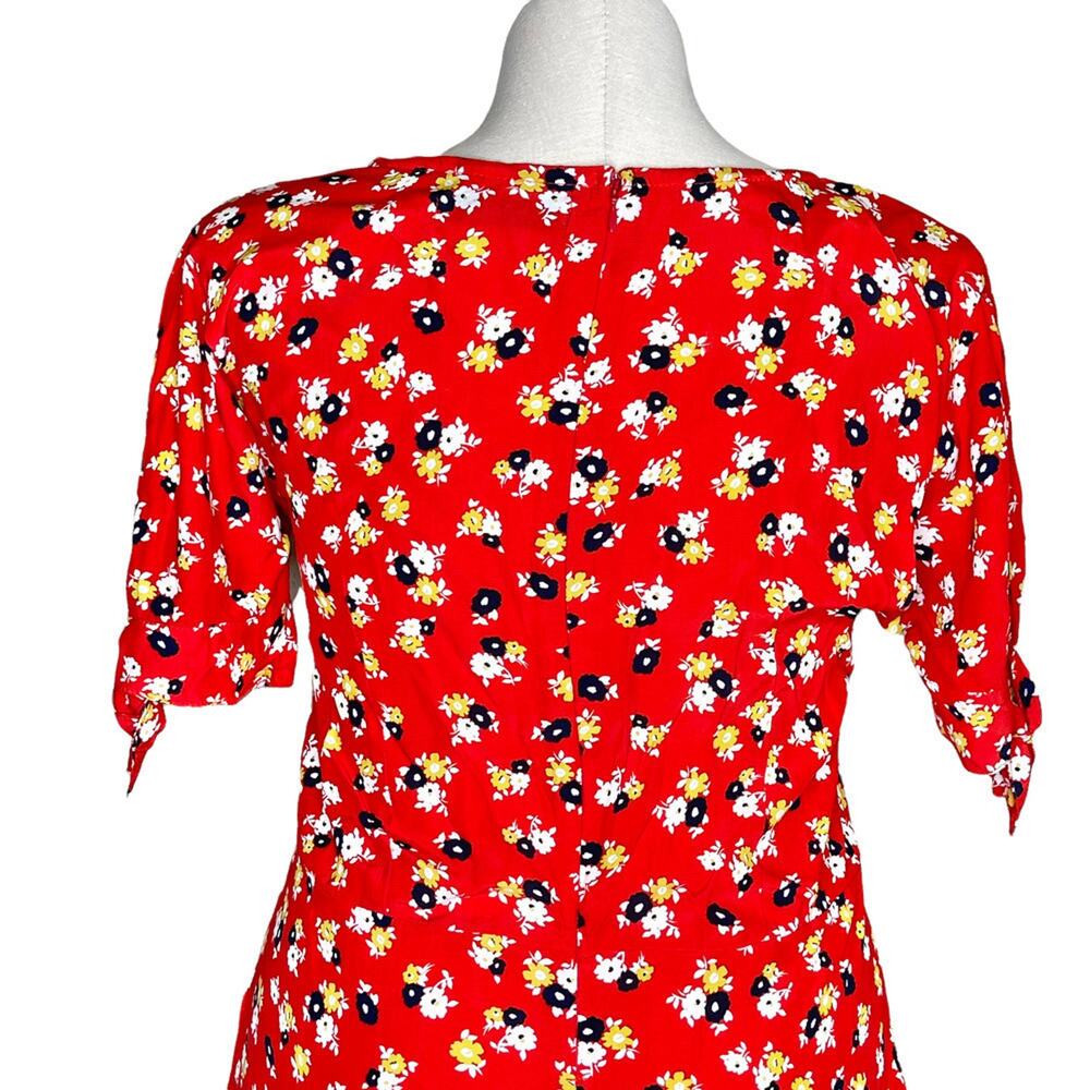 Faithfull the Brand mini dress floral ruffle daphne flirty women's size 10 - Picture 6 of 12